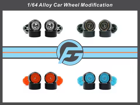 FANSGUY 1Set 11.2mm 1/64 Alloy Car Wheels Detachable Smooth Tires MMS-G/GP Series for HW