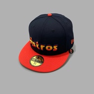 New ERA Hat ORIGINAL 5950 JERSEY FIT HOUSTON ASTROS NAVY ORANGE