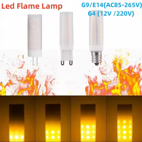 85-265V G9/E14 2W Led Atmosphere Light LED Flame Flashing Candle Lights for Camping Light Bulbs G4 1