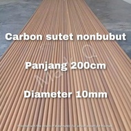 carbon sutet solid mentah nonbubut 10mm 200cm