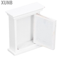 Xunb Dollhouse Mini Mirror Cabinet 1:12 Miniature Mirrored White Bathroom
