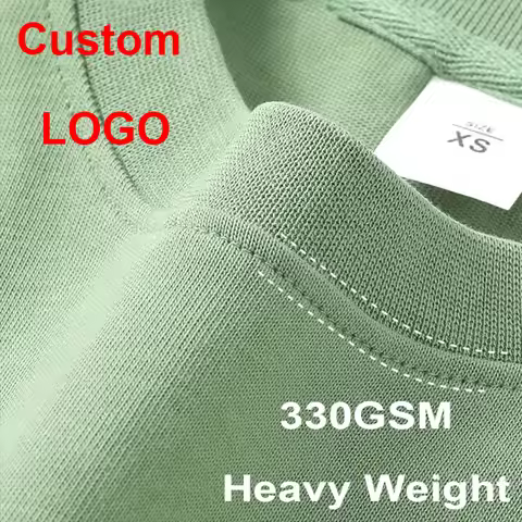 DIY Custom LOGO Thick Neck Drop Shoulder Big Size Style 330gsm High Qualtity Oversize Heavy Weight T