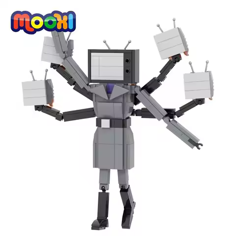 MOOXI Skibidi Toilet Man Vs Monitor 336Pcs DIY Bricks Titan TV Woman Action Figures Game Building Bl
