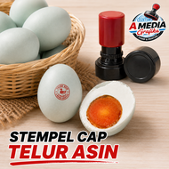 Stempel Cap Telur Asin Custom Logo Nama Usaha Bentuk Oval & Bulat + Bonus Tinta dan Cleaner 5ml