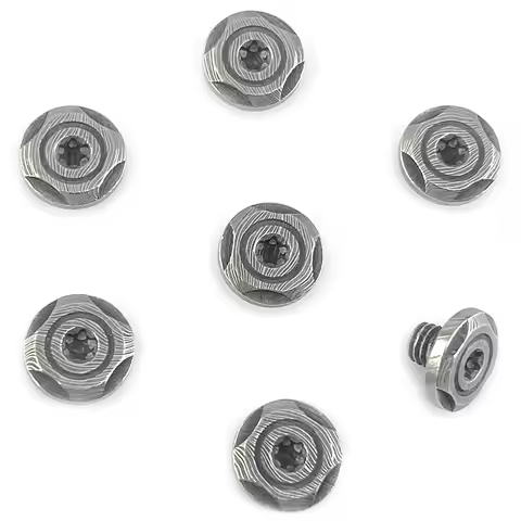 CNC Custom Damascus Pattern Steel Knife Handle M4 Thread Screw Spindle Rivet T10 Torx Button Head Na