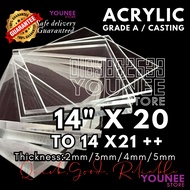 14x 20 inches to 21++ inches acrylic sheet with 2mm, 3mm 4mm and 5mm / transparent akrilik