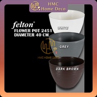 FELTON ROUND FLOWER POT 2451 DIAMETER 40 CM PLASTIC FLOWER POT PASU BUNGA