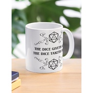 Dice Coffee Mug Gives and Dice Takes RPG Coffee Mug Dice Table D20