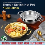 Korean Hot Pot Stainless Steel 18cm - 30cm Stylish Ramen Steamboat Hot Pot Stainless Steel Golden Co