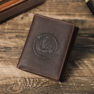 Hiram da thật của Nam Ví ngắn 12 chòm sao dập nổi ví đựng tiền xu đựng thẻ biểu tượng tùy chỉnh dập 