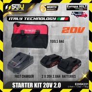 EUROPA HILT E20SK221 / E20SK-221 20V Starter Kit 2.0Ah ( 2 x Batteries 2.0Ah + 1 x Charger + 1 x Too