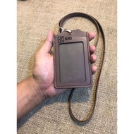 GANTUNGAN Leather ID card holder, leather nametag, custom logo, name, photo, model 2.3