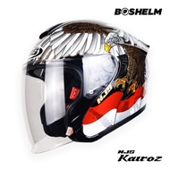 Promo BOSHELM NJS Kairoz GARUDA GLOSSY Helm Half Face SNI Diskon