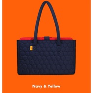 [Wiggle Wiggle] 2-in-1 Laptop Bag - Navy & Yellow