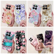 For Huawei Honor X5b Plus Casing GFY-LX2P Case New Fashion Flower Love Heart Soft Silicone TPU Back 