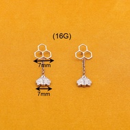 The Bees and beehive made of F136 astm f-136 titanium body piercing jewelry