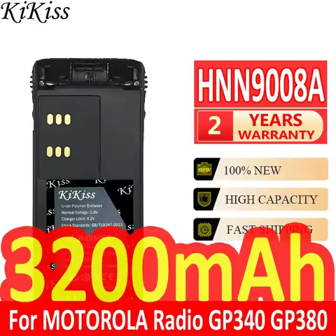 3200mAh KiKiss Battery HNN9008A For MOTOROLA Radio GP340 GP380 GP640 GP680 GP320 HT1250 HT750 GP328 