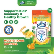 [6 Pack] SCOTT'S Multivitamin Gummies for Kids, Vitamin A, B6, C, D & Zinc, For Healthy Growth, Bone