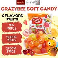 250/500/1kg ROSHEN Crazy Bee Jelly Candy Gula-Gula Viral Gummy Halal Candy Crazy Bee Candy Honey Jel