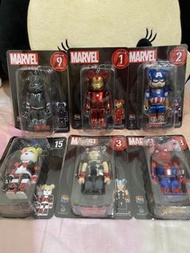 （不拆售）BE@RBRICK Marvel 漫威系列 庫柏力克熊 鑰匙圈 鋼鐵人 美國隊長 黑豹 蜘蛛人 雷神索爾 小丑女