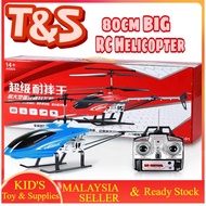 T&S 85CM Mainan RC Helicopter Big 2.4G Remote Control Electric Toys Double Flexible Propeller Anti-c