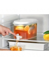 1個，冰箱冷水壺，夏季冷卻大容量水果茶壺，家用耐高溫飲料桶，帶有水龍頭冰水果汁桶，廚房用品，酒吧用品