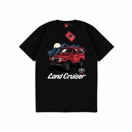 TOYOTA GILAN Unisex Distro T-shirt with FJ 40 Car Image LAND CRUISER JEEP OFF ROAD FJ40TOYOTA