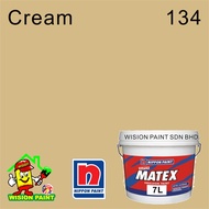 134 CREAM ( 7 LITER ) NIPPON PAINT ( SUPER MATEX 7L ) EMULSION PAINT / CAT DALAM RUMAH / INTERIOR WA