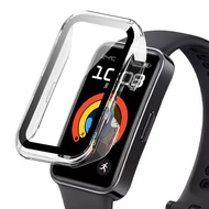 Kasing PC Kaca Tempered untuk Huawei Band 10 9 8 NFC Layar Pelindung Penutup Aksesori Bumper untuk j