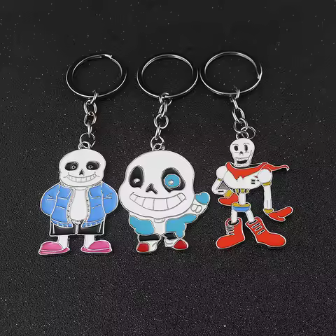 Undertale Sans Papyrus Keychain Games Cosplay Cute Panda Skull Pendant Key Chain Keying for Women Me
