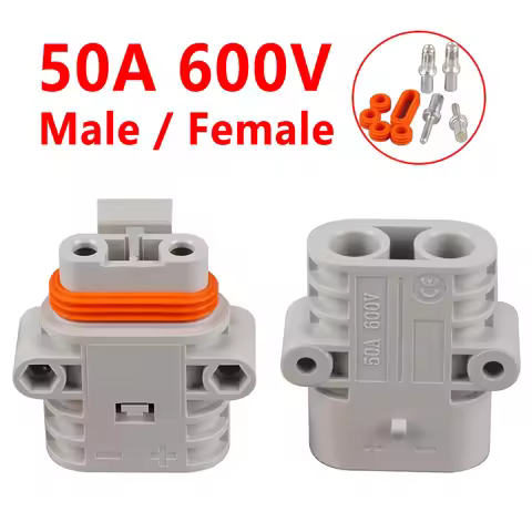 50 Amp 600V 6 AWG Grey Forklift Cable Power Connectors Plug Solar Panel Wire Connector Envio Gratis 