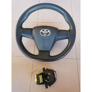 TOYOTA WISH ZGE20 VIOS DUGONG LEATHER STEERING WHEEL WITH CLOCK SPRING