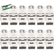 12 Pcs RJ45  Cat7 Cat6A Shielded  Zinc Alloy Module Network  Jack Connector Adapter 10GB Network