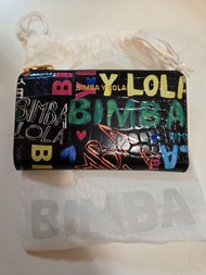 ‼️全新‼️西班牙品牌⏪️BIMBA Y LOLA 黑色短款銀包crocodile leather wallet