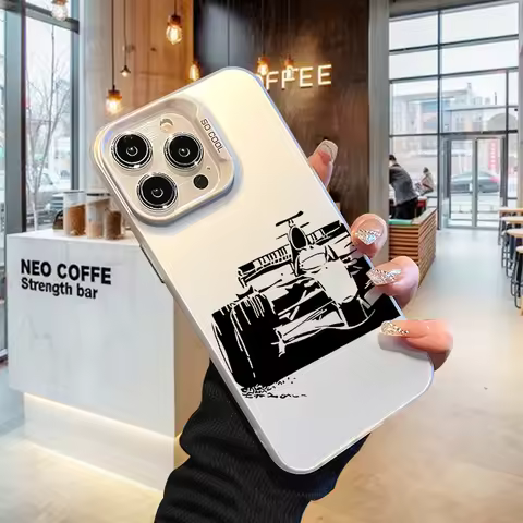Formula Car Phone Case for iPhone 17 AIR 16 15 14 13 Pro 12 11 Pro Xs X XR Max Laser Hard PC+TPU Cas
