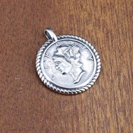 銀革手作 925 純銀 LIBERTY 雙面 硬幣 吊墜
