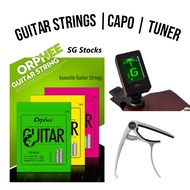✅ 🇸🇬 | Classical or Acoustic or Electric Guitar 6 Strings Set Orphee, Capo and Ukulele or Volin or Chromatic Tuner