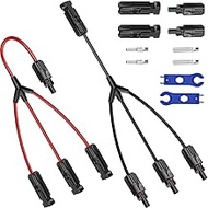 Solar Connectors Y Branch Parallel Adapter,1 to 3 Splitter Cable Wire Plug Tool Kit Solar Panel Cabl