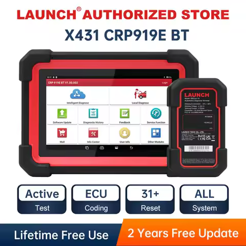 X431 CRP919E LAUNCH BT Car Diagnostic Tool DBScar VII VCI Auto OBD OBD2 Scanner Active Test ECU Codi