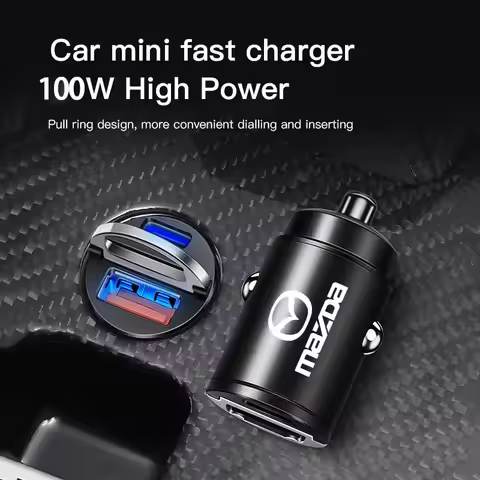100W Mini Car Charger - Suitable for Mazda 3 6 CX5 2 CX3 CX9 MX5 RX8 Axela Demio Atenza MS