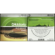 DUNTAddario EZ890, EZ900, EZ910 – EZ890 Acoustic Extra Light 10-50, EZ900 Acoustic Light 11-52, EZ91