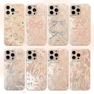 Dopamine Color Bow Feather Yarn Phone Case Cute Phone Case   Suitable For IPhone1716151413Promax  Ph
