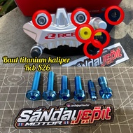 RCB S26 CALIPER TITANIUM BOLTS TITANIUM BOLTS SET RCB S-SERIES 2 PISTON TYPE S26 TITANIUM BOLT RCB S