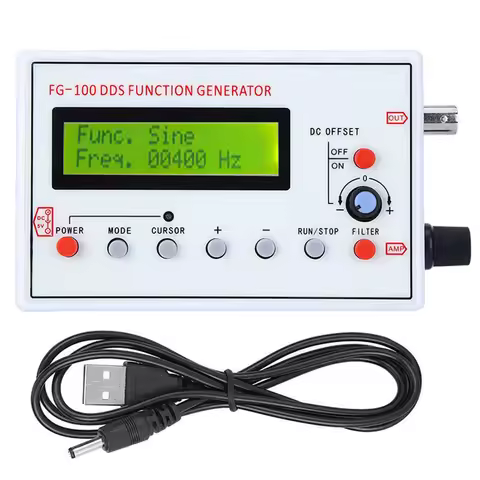 FG-100 DDS Function Signal Generator Frequency Counter 1Hz - 500KHz Signal Source Module Sine+Square