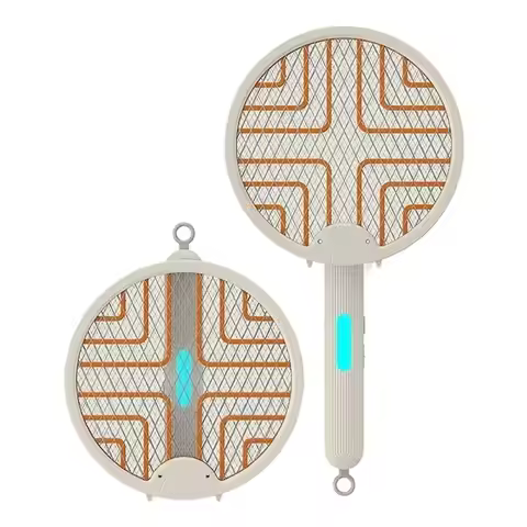 Foldable Electric Mosquito Killer 2 in 1 Portable Mosquito Racket Insect Killer USB Rechargeable Saf