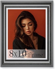 Abtgt 8x10 Picture Frame, Made of High Definition Glass 8 x 10 Light Gray Photo Frame, Suitable for 