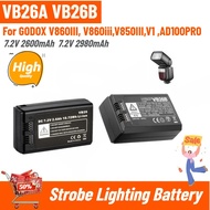 VB26A VB26B High Quality Strobe Lighting Battery 7.2V 2600mAh 2980mAh for GODOX V860III, XV860iii,V8