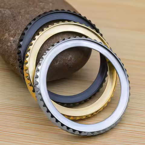 Stainless Steel Knurled Bezel Watch Case Rims Black Steel Ring Compatible Seiko SKX007 SKX009 SKX011