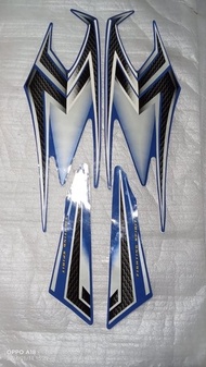 Striping stiker bodi body kanan kiri full set RX King original santac warna biru silver tahun 2004
