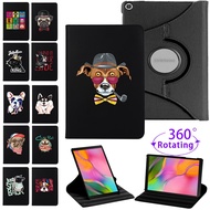 360 Rotating Tablet Stand Case for Samsung Galaxy Tab A8 10.5/Tab A7 10.4/A 10.1 /S6 Lite 10.4 Dog Series Print Flip Shell Cover
